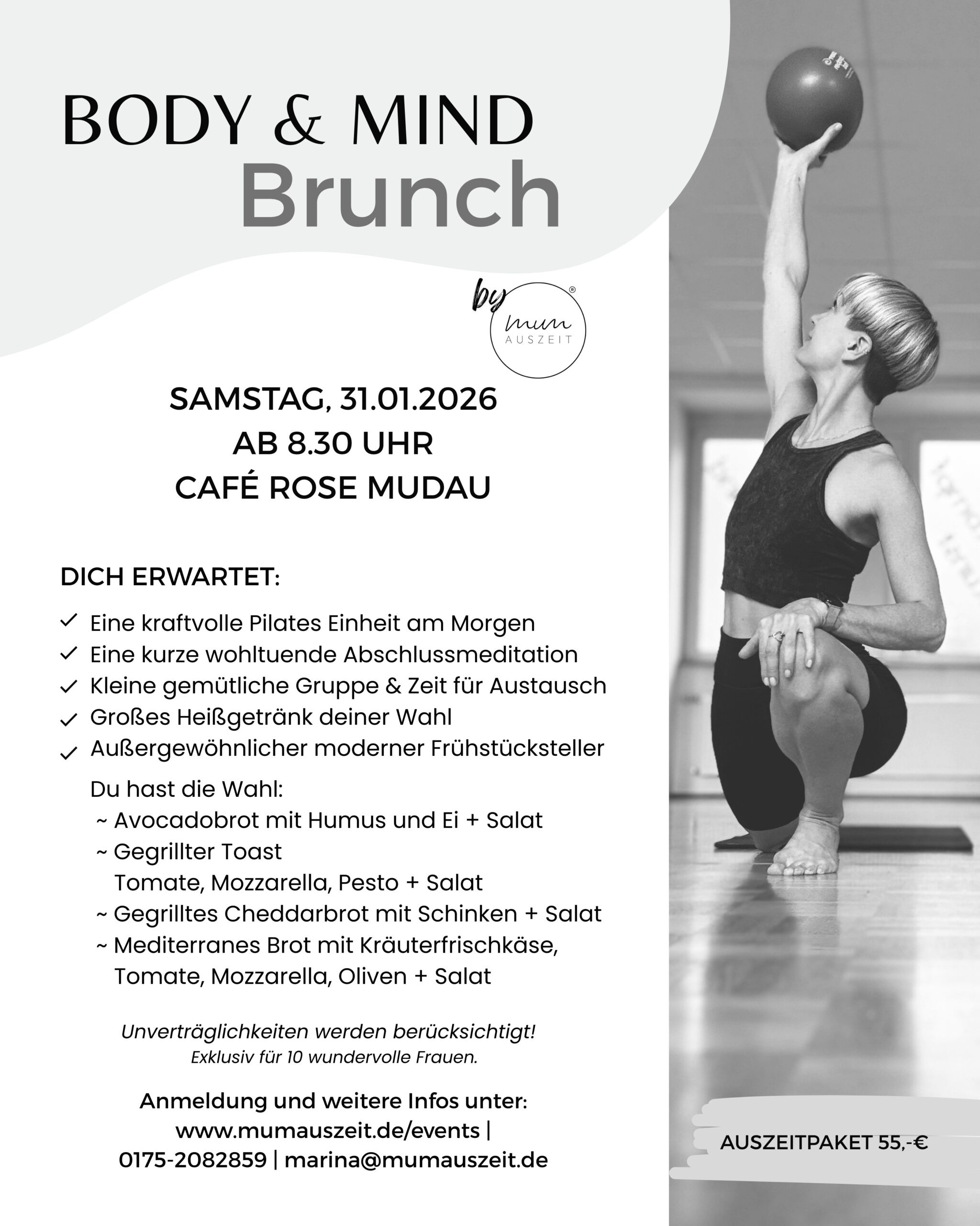 Weiß Neutral Schlicht Modern Pilates Kurs Instagram Post